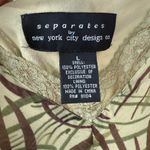 Separates by NY City Design Co. Y2k Fairy Green Brown Leaf Print Lace Top sz L Size L Photo 3