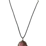 Vintage Y2K Pink Stone filigree Pendant Necklace boho witchy whimsigoth jewelry Photo 5