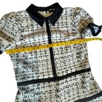 Karl Lagerfeld Abstract Plaid Dress Spread Collar Short Sleeves. Photo 7