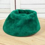 Vintage Faux Fur Pillbox Hat Emerald Green Retro MCM 60s Church Photo 6