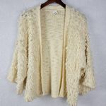 Akemi + Kin Anthropologie Womens Cardigan One Size Cream Loopy Knit Open Front Photo 6