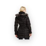 Betsey Johnson π Faux Fur Quilted Puffer Mid Length Ski Parka Jacket π Black S Photo 1