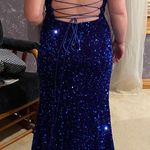 Blue Sequence Prom Dress Size 10 Photo 0
