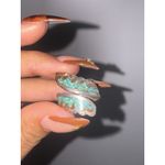 STERLING SILVER NATIVE AMERICAN NAVAJO 925 TURQUOISE & CORAL INLAY WRAP RING LB Blue Photo 3