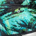 Athleta Green Tropical Palm Tree Print & Black Mesh Capri Leggings Photo 3