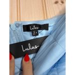 Lulus NWT  Delightful Beauty Blue Mesh Strapless Ruched Ruffled Maxi Dress Sz S Photo 7