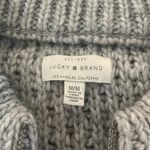 Lucky Brand Knit Zip Up Grandpa Sweater Medium Gray Textured Jacket Y2K Chunky Photo 1