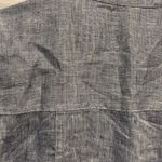 Charter Club  Womens Linen Jacket Large Metallic Blue‎ Button Front Resort Wear Photo 7