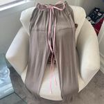 Alo Yoga  brown cotton fleece tie front joggers Photo 1