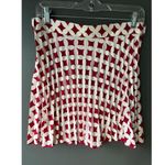 ZARA Stylish  Pleated Skirt - Red and White Pattern Photo 1