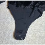 Michelle Mason NWT  Black 100% Silk Long Sleeve Bodysuit ( 0 ) Photo 3