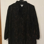 Crown & Ivy Black and Gold Women's Top Photo 0