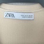 ZARA  Knit Ribbed Boxy Cardigan Jacket Cream Size Small Photo 4