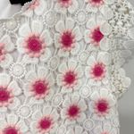 J.Crew Floral Crochet Sleeveless Top White Pink Size S AJ474 EUC Photo 1