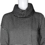 CAbi Sweater Womens Small Black White Geometric Fergie Split Turtleneck Neutral Photo 4