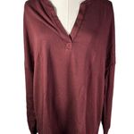 Lou & grey Bohemian Rouge V Neck Split Hem Long Sleeve Sweatshirt Top XL New Photo 0