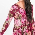 Agnes & Dora NWT  LongSleeve Muse | Burgundy Floral Photo 0