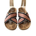 Ulla Johnson  Babette Slide Sandals Beaded Embroidered Red Blue 36 US 6 Photo 1