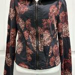 Marrakech (Anthropologie) Floral Walsh Jacket in Black and Red Size S Photo 0