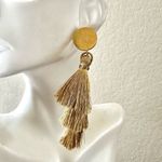 J.Crew gold triple tassel post statement earrings Photo 7