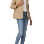 Current/Elliott  The Highball Blazer Jacket Women’s 1 US Size 2-4 Tan/Gold Accent Photo 1