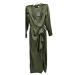 Mac Duggal  Ieena 26676 Olive Green Satin Bow Gown Modest Size 6 Photo 1
