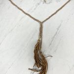 Chico's Beaded Braided Gold Linear Tassel Boho Y Necklace β¨ Photo 0