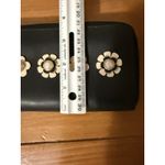 Zac Posen  Eartha Black Zip Wallet Faux Pearl Embellished Floral Appliqué Photo 6