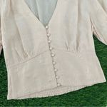 ASTR Tallulah Cropped Button Front Creamy Pink 3/4 Sleeve Blouse Top Photo 6