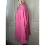 Athleta NWT  Retreat Linen‎ Shirt XL Extra Large Pink Button Down Long Sleeve Top Photo 2
