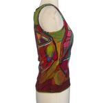AVENTURES DES TOILES Francis Berthault French Bold Abstract Art Tank Top Size 38 Photo 3
