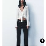 ZARA  white ruffled sailer collar Blouse Photo 1