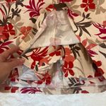 Croft & Barrow Tropical Red Floral Print Cotton Khaki Skort Skirt Size 8 Petite Photo 5