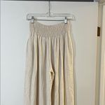 Wasabi + Mint Chic Beige Smocked Waist Trousers Photo 4