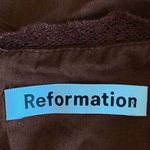 Reformation Bekkah Crocheted Lace Trim Organic Cotton Midi Dress in Cinnamon XS Photo 12