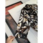 Apostrophe  Women's Blouse Top Waist Tie Geometric Brown Grey‎ White Size XL Photo 2