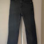 Topshop Black Raw Hem Straight Leg Jeans Photo 0