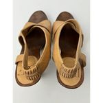 Diane Von Furstenberg  Shoes Women 6‎ Tan Leather Open Toe Slingback Wood Heels Photo 9