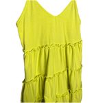 ZARA Sleeveless Tiered Yellow Green Babydoll Dress-Small-Boho-Hippie Photo 3