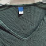 Old Navy Ribbed VNeck Long Sleeve Green Size M | Dark Academia | Cozy Core Photo 1