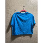 PINK - Victoria's Secret PINK By Victoria’s Secret Blue Cropped T-Shirt Woman’s Size Small Photo 5