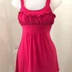 Y2K Pink Fairy ruffle ruched babydoll bust cami tank sleeveless shirt top blouse Photo 1