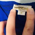 Yumi Kim Mercer Street Button Down Royal Blue Smocked Back Midi Dress size M Photo 8