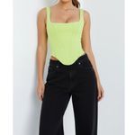 House Of CB Rafa Longline Satin Corset, Lime, Large Photo 1