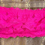 Aerie Real Power Beach Days Lace Unlined Bandeau Bra Neon Hot Pink 36B Photo 0