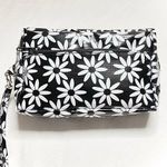 Retro Black & White Floral Print Bag / Clutch / Wristlet / Makeup Bag Photo 0