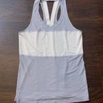 Lululemon gray & cream striped racerback tank top Photo 5