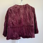 Rachel Roy sz S cropped Y2k style Burgundy faux Fur Coat Purple Photo 6
