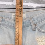 Free People  Shredded Distressed Light Wash Bermuda Jean Shorts Women’s Size 25 Photo 5
