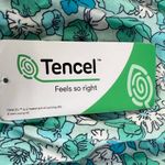 Lands End Top Womens L Island Aqua Blue Floral Smocked Square Neck Feminine Size L Photo 11